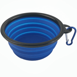 Single Blue Silicone Collapsible Travel Bowl