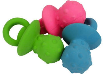 Multipet Minipet Pacifier Dog Chew Toy Assorted Colors 4"