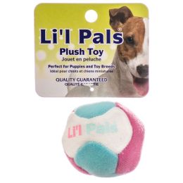 Lil Pals Multi Colored Plush Ball with Bell for Dogs