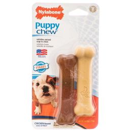 Nylabone Puppy Chew Petite Twin Pack - Chicken & Peanut Butter Nylon Chews