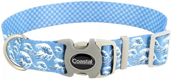 Coastal Pet Sublime Adjustable Dog Collar Blue Waves (Size: 12-18"L x 1"W)