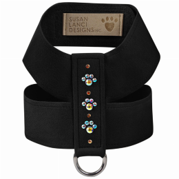 Susan Lanci Designs Crystal Paws Tinkie Harness (Color: Black, Size: XL)