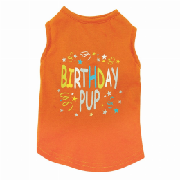 ZZ Birthday Pup Tank (Color: Orange, Size: Medium)