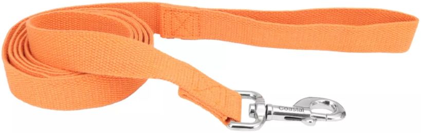 Coastal Pet New Earth Soy Dog Lead Pumpkin Orange (Size: 6 feet x 5/8"W)