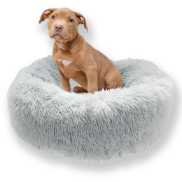 Donut Dog Bed (Color: Black and Grey, Size: Medium)