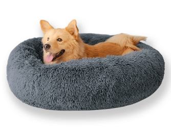 Donut Dog Bed (Color: Light Grey, Size: Large)