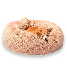 Donut Dog Bed (Color: Beige, Size: X-Large)