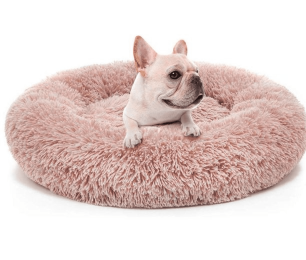 Donut Dog Bed (Color: Black and Grey, Size: X-Large)