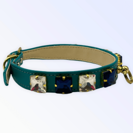 My Rhinestone Glam Collar (Color: Blue, Size: 12")