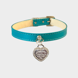 Rhinestone Heart Sniffany Dog Collar (Size: 10")