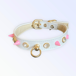 Rockstar Chic Collar (Color: Pink, Size: 10")