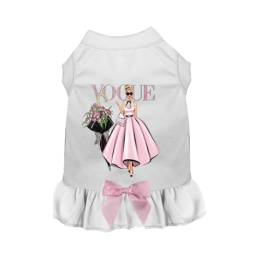 Spring Vogue Dog Dress (Color: White, Size: X Small)