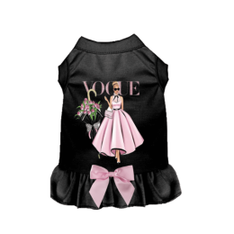 Spring Vogue Dog Dress (Color: Black, Size: X Small)