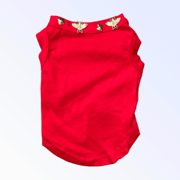 Studded Bee Tee (Color: Red, Size: X Small)