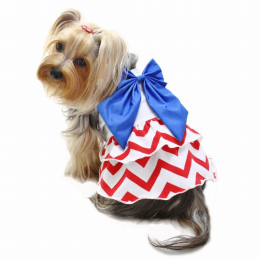 Patriotic Red/White/Blue Large Bow Sundress (Size: XS)