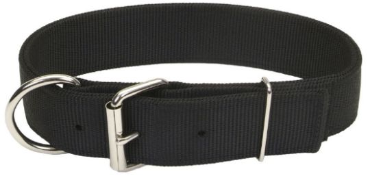 Coastal Pet Macho Dog Double-Ply Nylon Collar with Roller Buckle 1.75" Wide Black (Size: 26" long)