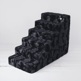 Luxury Dog Stairs (Color: Black Diamond, Size: 6-Step)