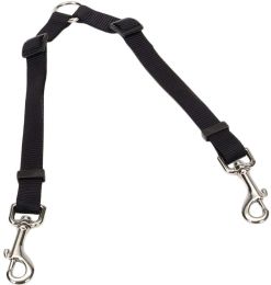 Coastal Pet Two Dog Adjustable Nylon Coupler Black (Size: 36"L x 3/4"W)