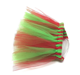 Red and Green Christmas Dog Tutu Skirt (Color: Red/Green, Size: Small)