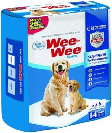 Four Paws Original Wee Wee Pads Floor Armor Leak-Proof System for All Dogs and Puppies (Size: 14 count)