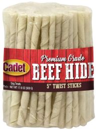 Cadet Premium Grade Beef Hide Twist Sticks 5 Inch (Size: 100 count)