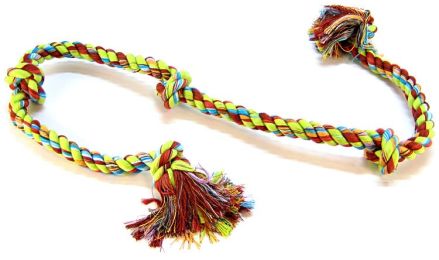 Mammoth Pet Flossy Chews Colored 5 Knot Tug (Size: XX-Large - 1 count)