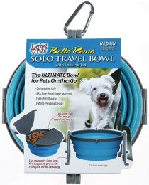 Loving Pets Bella Roma Blue Travel Bowl (Size: Medium - 1 count)