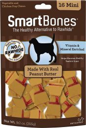 SmartBones Rawhide Free Peanut Butter Bones Mini (Size: 16 count)