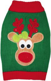 Fashion Pet Green Reindeer Dog Sweater (Size: X-Small - 1 count)