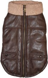 Fashion Pet Brown Bomber Dog Jacket (Size: Medium - 1 count)