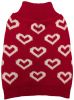 Fashion Pet All Over Hearts Dog Sweater Red