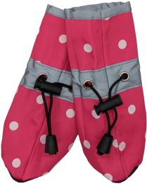 Fashion Pet Polka Dot Dog Rainboots Pink (Size: X-Small - 1 count)