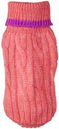 Fashion Pet Classic Cable Knit Dog Sweaters Pink (Size: Small - 1 count)